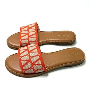 Joia‎ Women's Sandals Slides Size US 9-9.5 EU 40  Orange/White/Tan Slip-ons